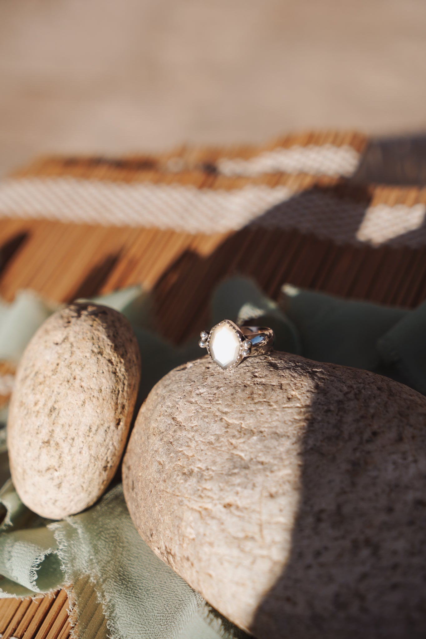 Moonstone Ring (Size 5) - Golden Road Crafted