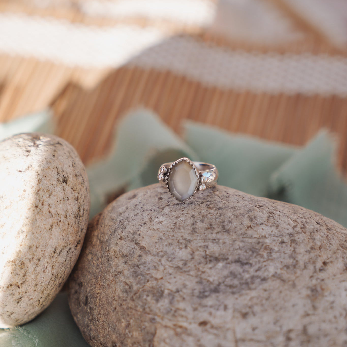 Moonstone Ring (Size 5) - Golden Road Crafted