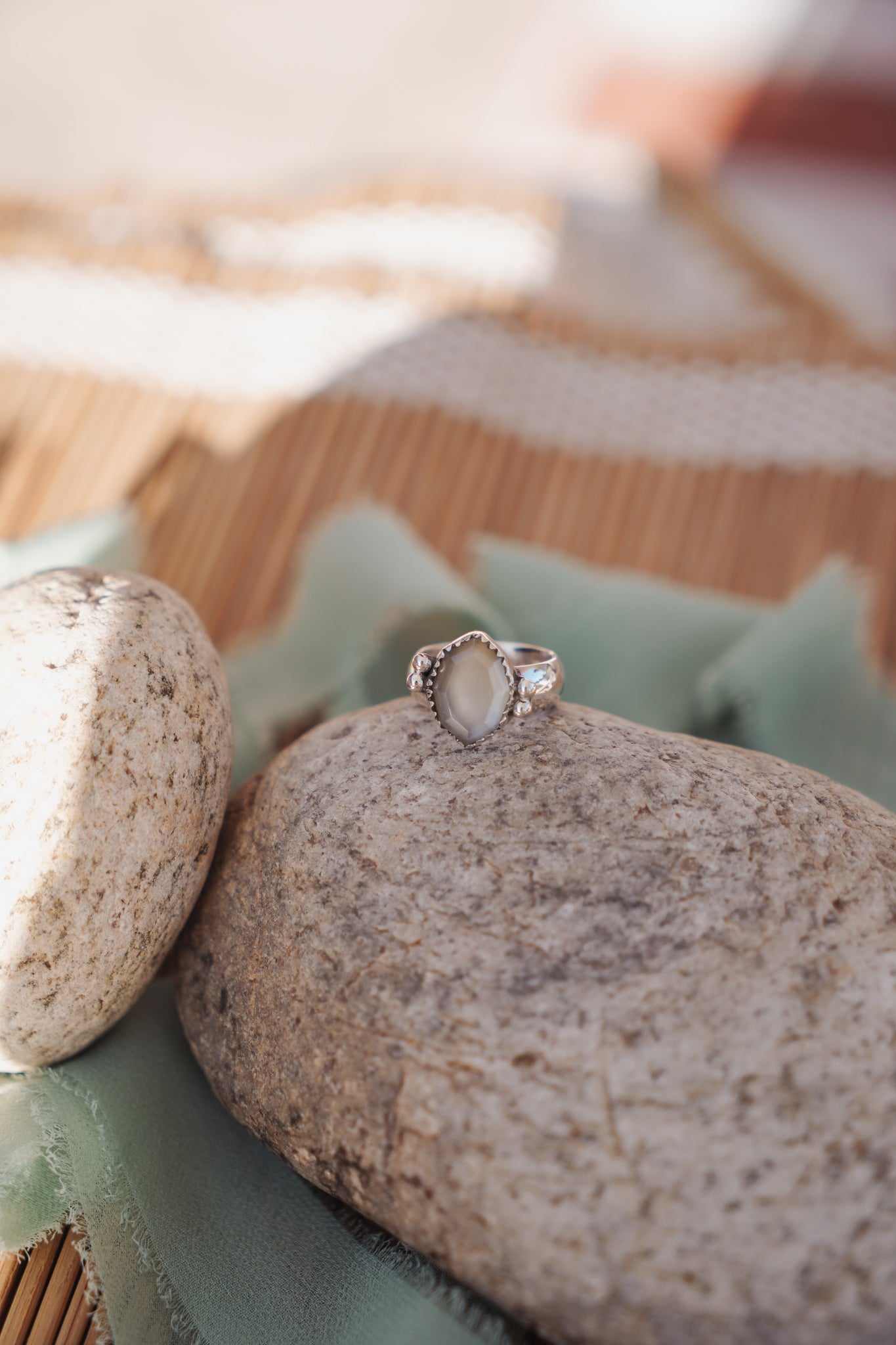 Moonstone Ring (Size 5) - Golden Road Crafted