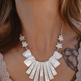 Mother of Pearl Fan Necklace - Golden Road Crafted