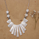Mother of Pearl Fan Necklace - Golden Road Crafted