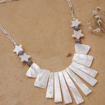 Mother of Pearl Fan Necklace - Golden Road Crafted