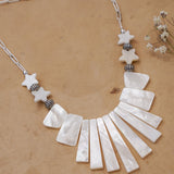 Mother of Pearl Fan Necklace - Golden Road Crafted
