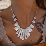 Mother of Pearl Fan Necklace - Golden Road Crafted