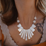 Mother of Pearl Fan Necklace - Golden Road Crafted