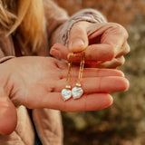 Mother of Pearl Heart Earrings in 14k Gold - Fill - Golden Road Crafted