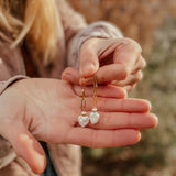 Mother of Pearl Heart Earrings in 14k Gold - Fill - Golden Road Crafted