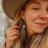 Mother of Pearl Heart Earrings in 14k Gold - Fill - Golden Road Crafted