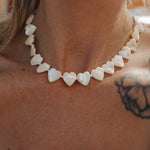 Mother of Pearl Heart Necklace - Golden Road Crafted