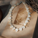 Mother of Pearl Heart Necklace - Golden Road Crafted