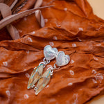 Mother of Pearl Hearts with Royston Ribbon Turquoise - Golden Road Crafted