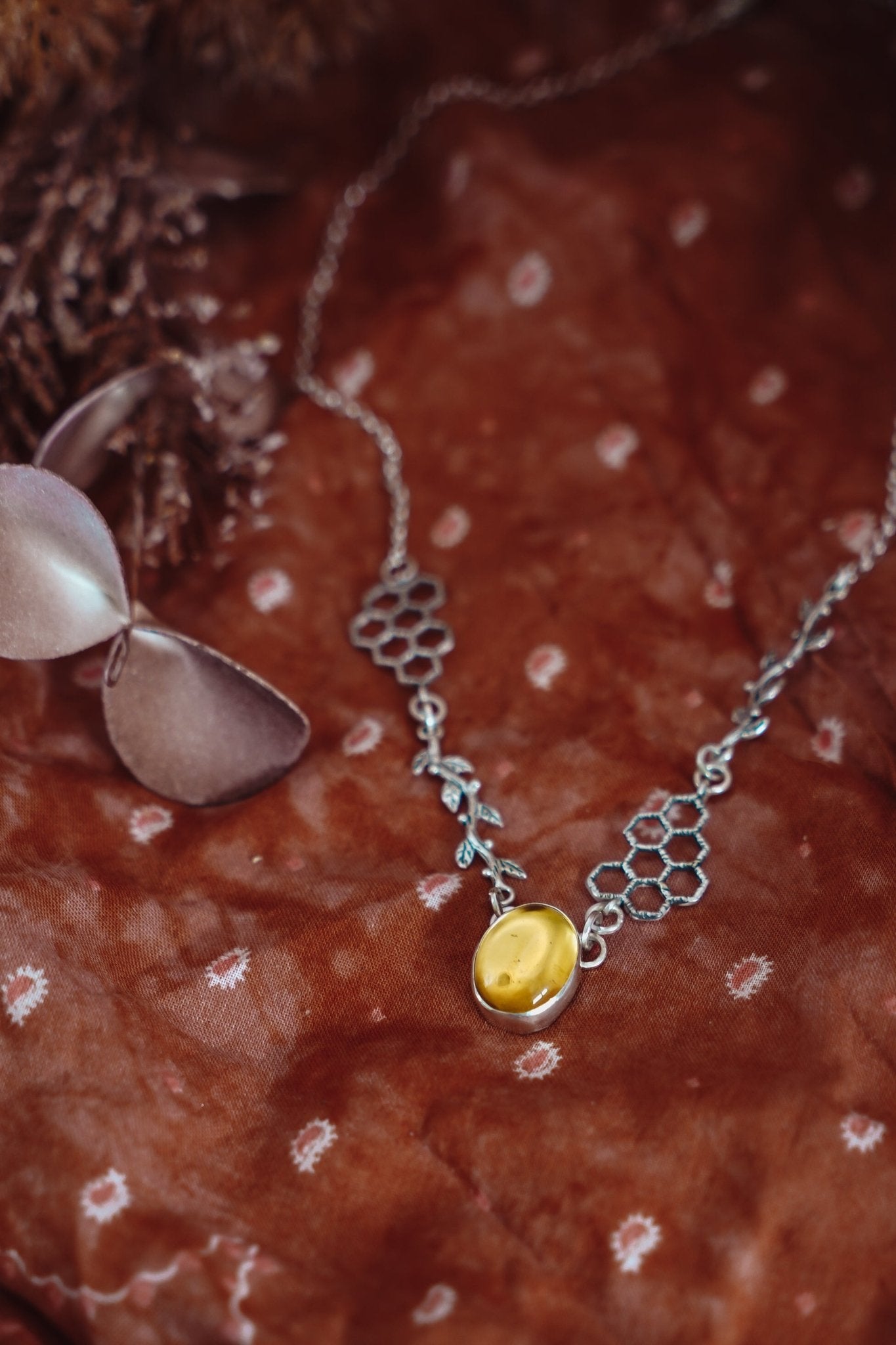 Nature's Honey Necklace in Citrine - Golden Road Crafted