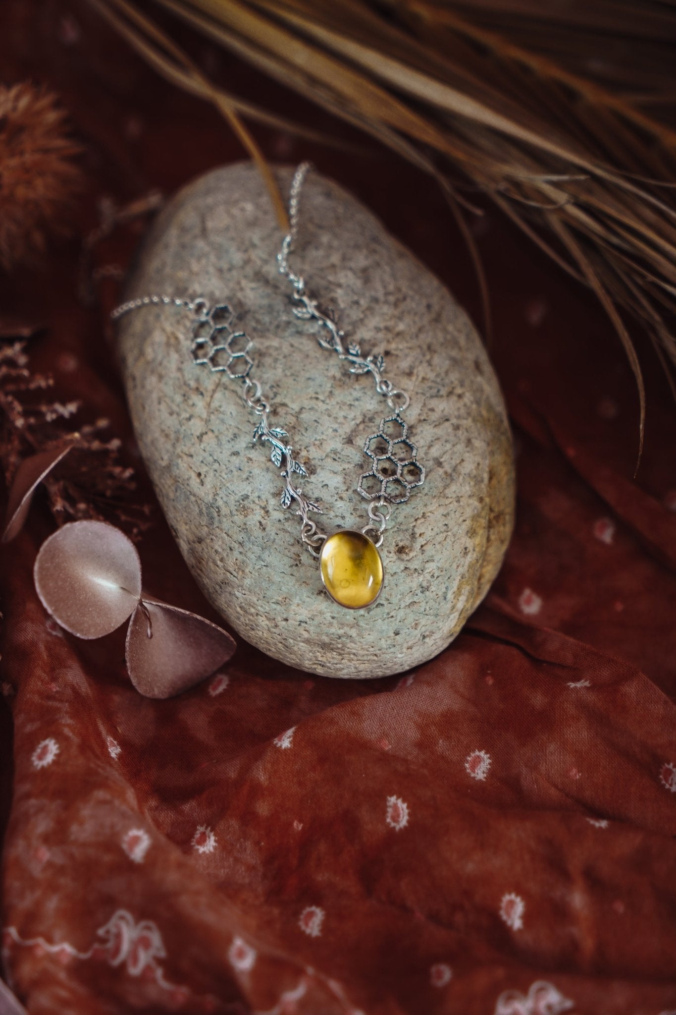 Nature's Honey Necklace in Citrine - Golden Road Crafted