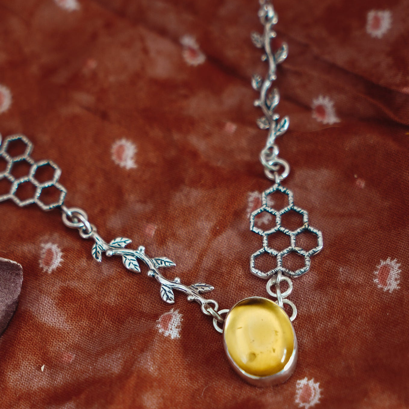 Nature's Honey Necklace in Citrine - Golden Road Crafted