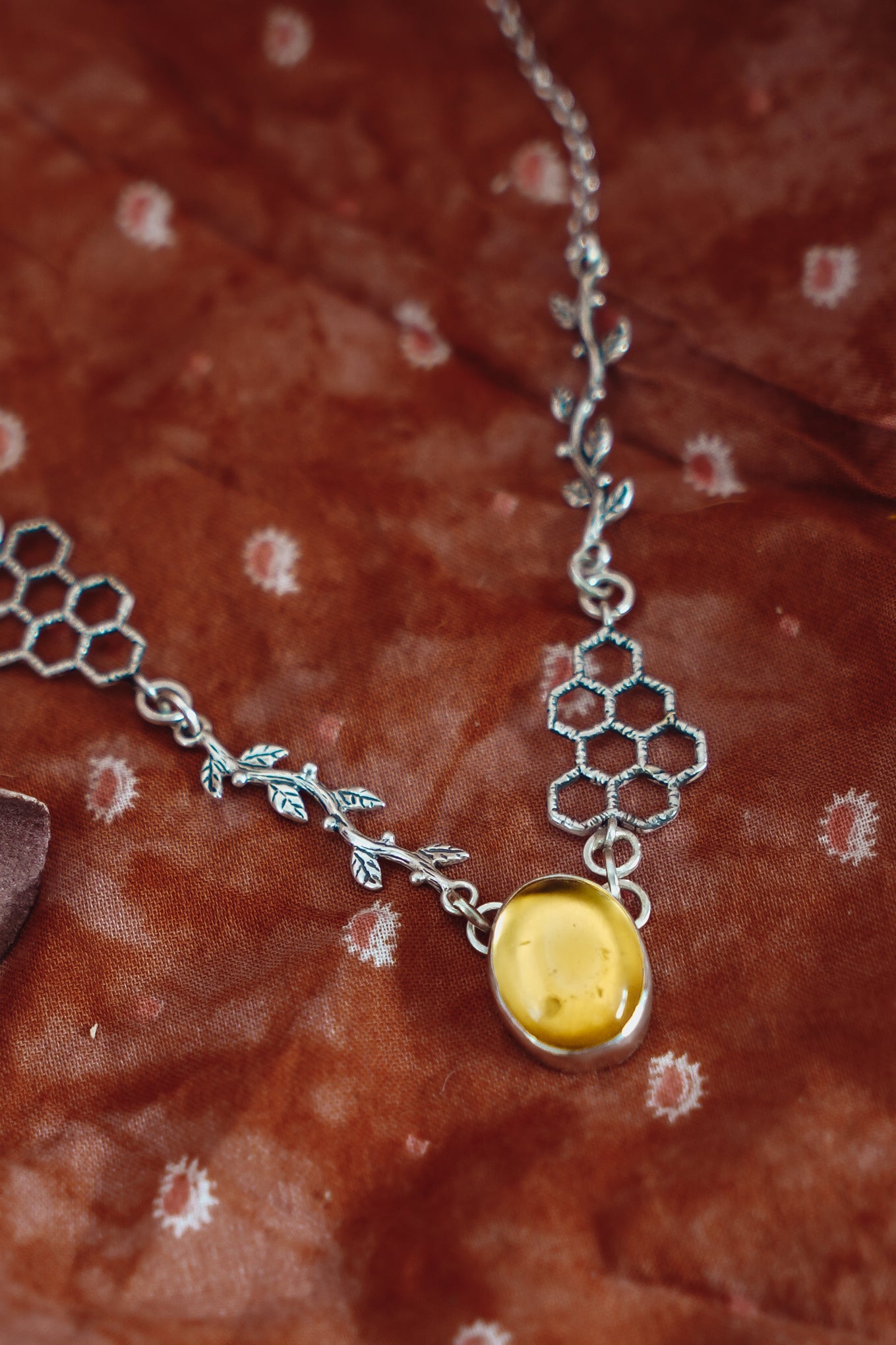 Nature's Honey Necklace in Citrine - Golden Road Crafted