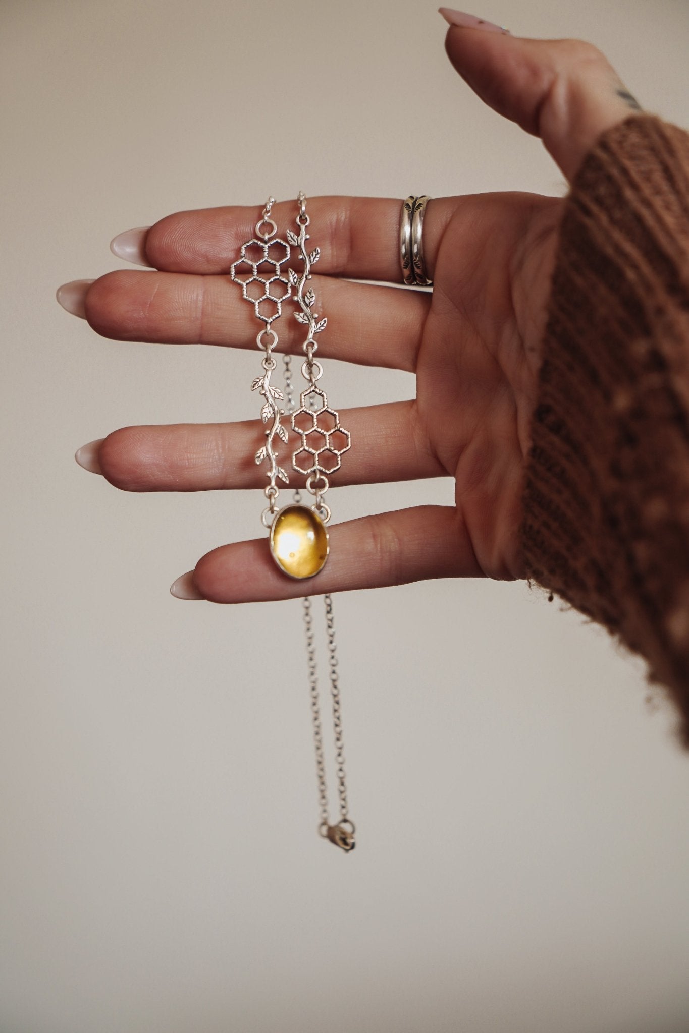 Nature's Honey Necklace in Citrine - Golden Road Crafted