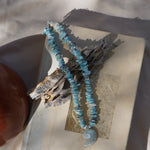 Nautilus Shell Necklace with Larimar Beads - Golden Road Crafted