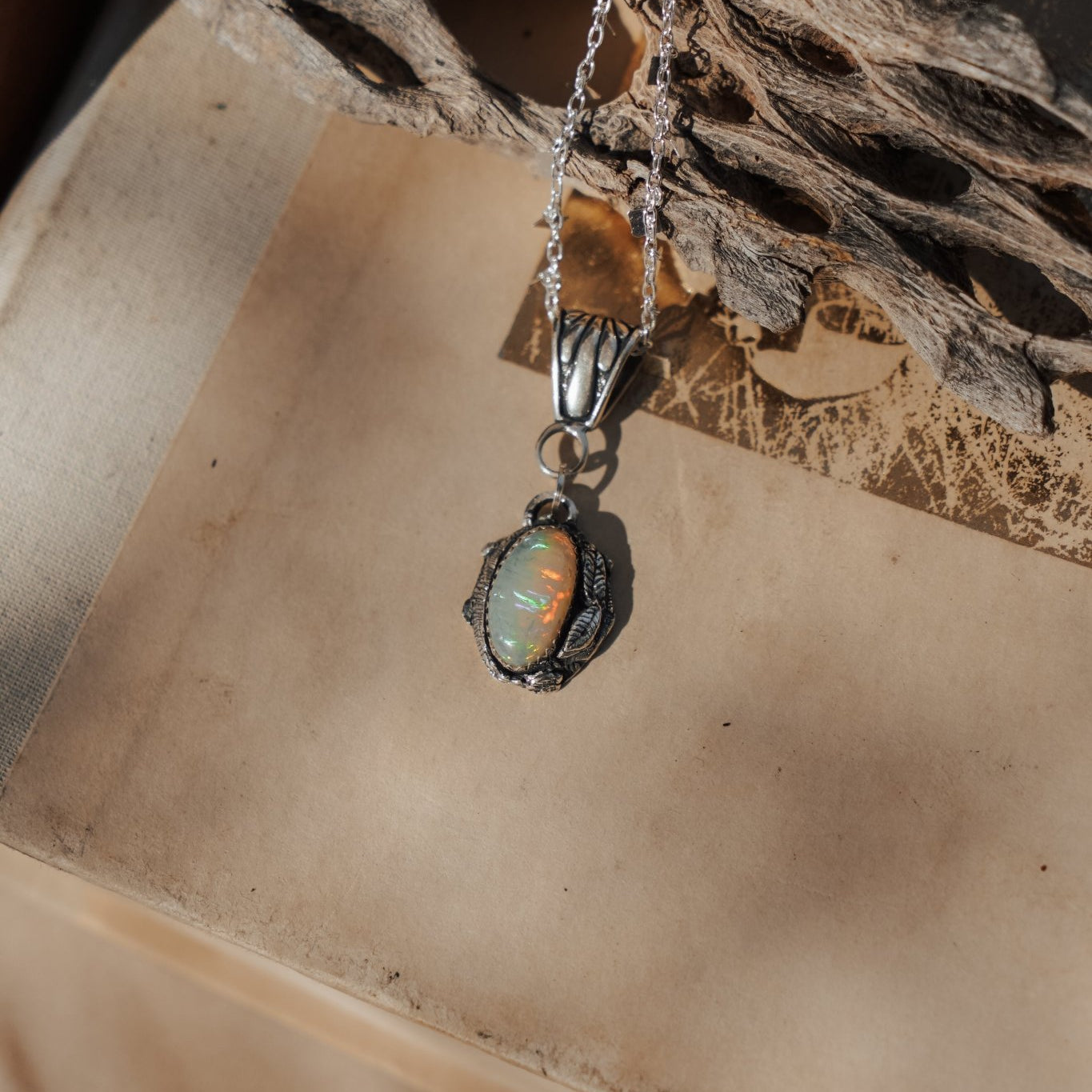 Necklace in Ethiopian Opal - Golden Road Crafted