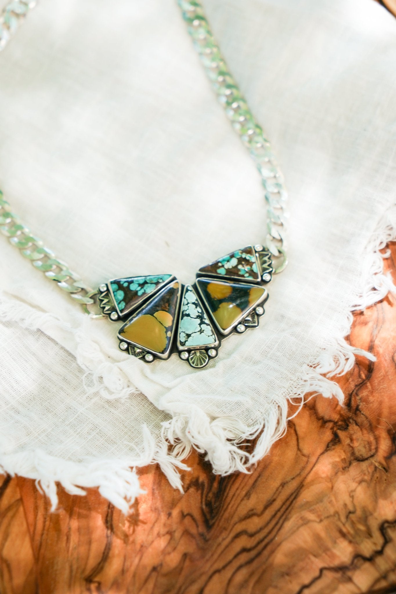 Necklace in Hubei Turquoise - Golden Road Crafted