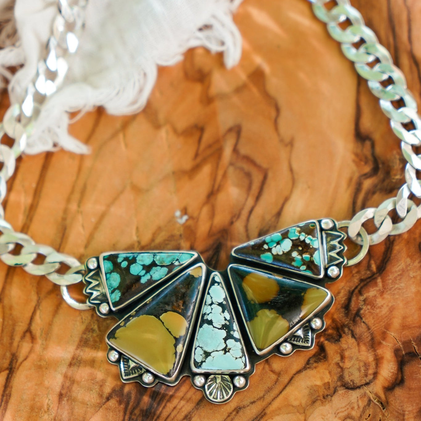 Necklace in Hubei Turquoise - Golden Road Crafted
