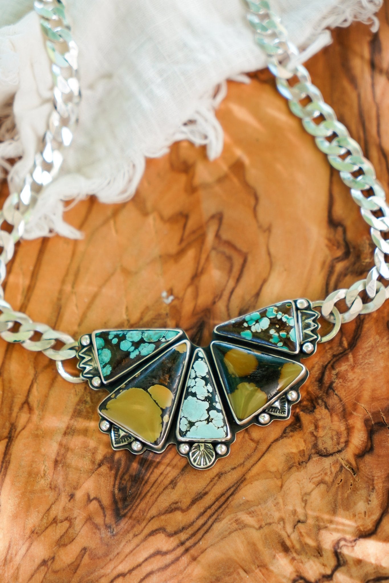 Necklace in Hubei Turquoise - Golden Road Crafted