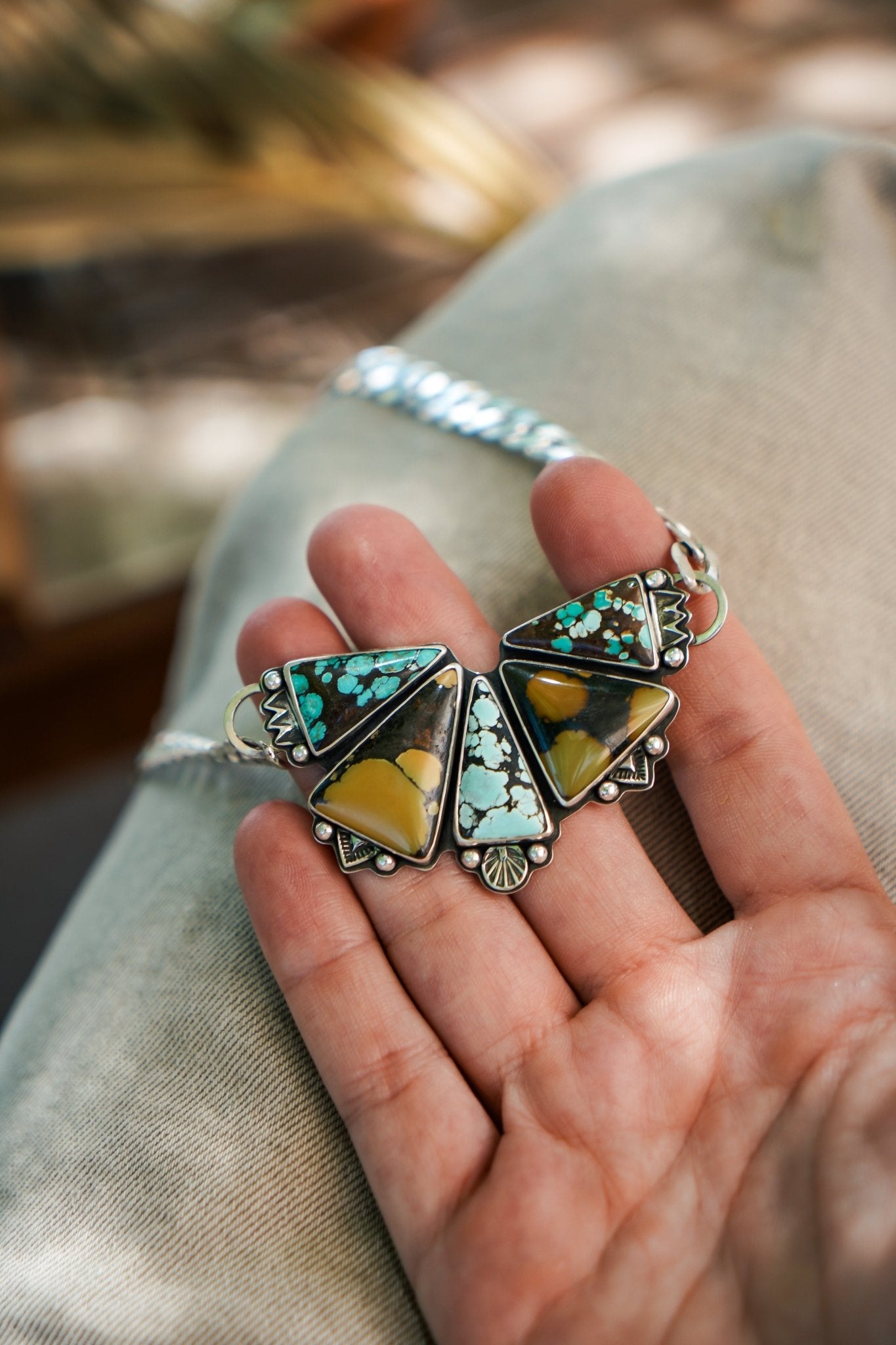 Necklace in Hubei Turquoise - Golden Road Crafted