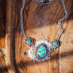Necklace in Kingman & Hubei Turquoise - Golden Road Crafted
