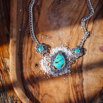 Necklace in Kingman & Hubei Turquoise - Golden Road Crafted