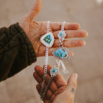 Necklace in Kingman & Hubei Turquoise - Golden Road Crafted