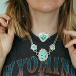 Necklace in Kingman & Hubei Turquoise - Golden Road Crafted