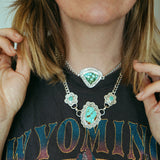 Necklace in Kingman & Hubei Turquoise - Golden Road Crafted
