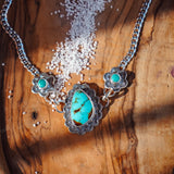 Necklace in Kingman & Hubei Turquoise - Golden Road Crafted