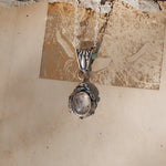 Necklace in Quartz w/ Diopside - Golden Road Crafted