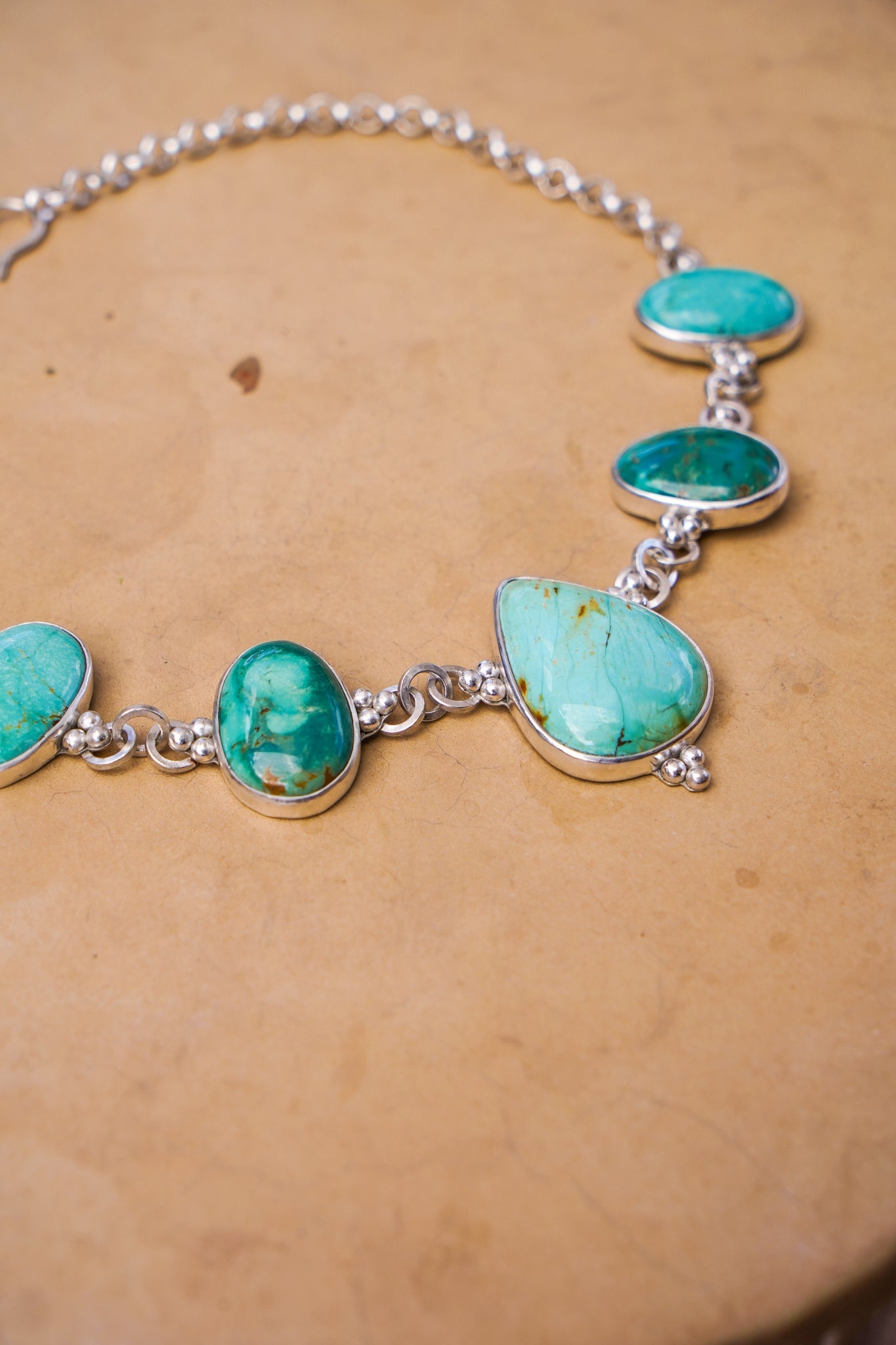 Necklace in Royston Turquoise - Golden Road Crafted