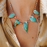 Necklace in Royston Turquoise - Golden Road Crafted