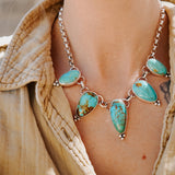 Necklace in Royston Turquoise - Golden Road Crafted