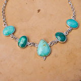 Necklace in Royston Turquoise - Golden Road Crafted