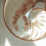 Nectar Necklace in Sunstone + Peruvian Opal - Golden Road Crafted