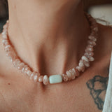 Nectar Necklace in Sunstone + Peruvian Opal - Golden Road Crafted