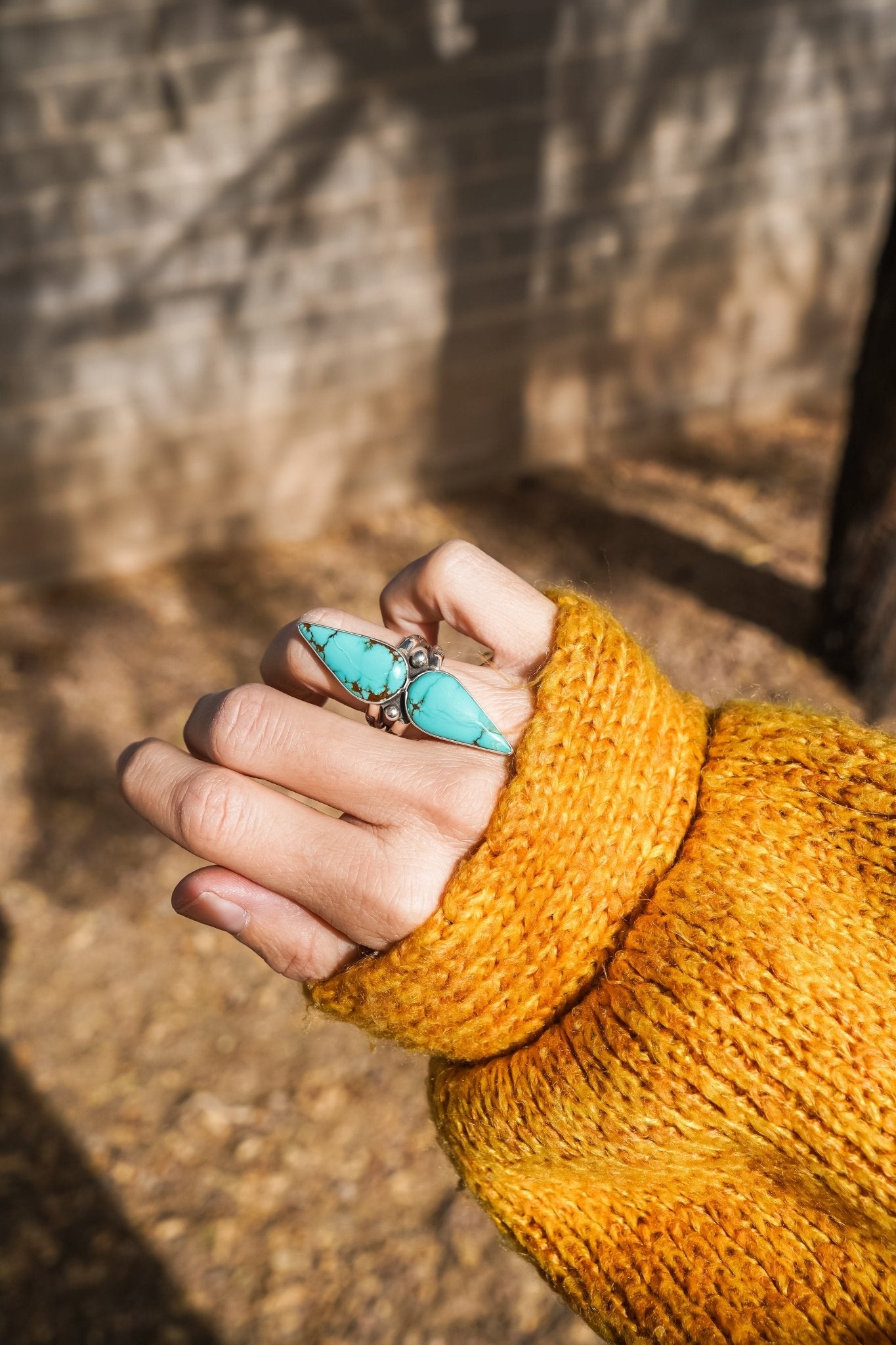 No. 8 Turquoise Ring (Size 8) - Golden Road Crafted