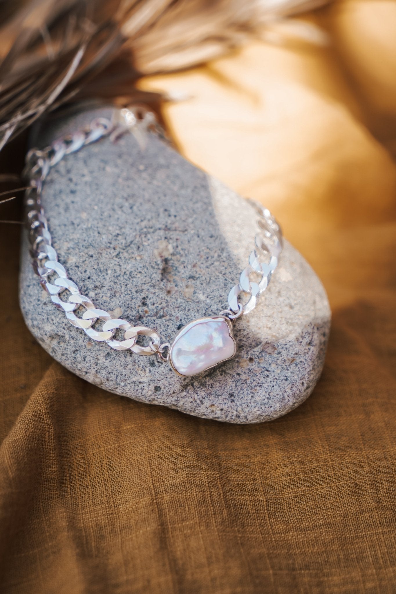 Not Your Mama's Pearl Anklet - Golden Road Crafted