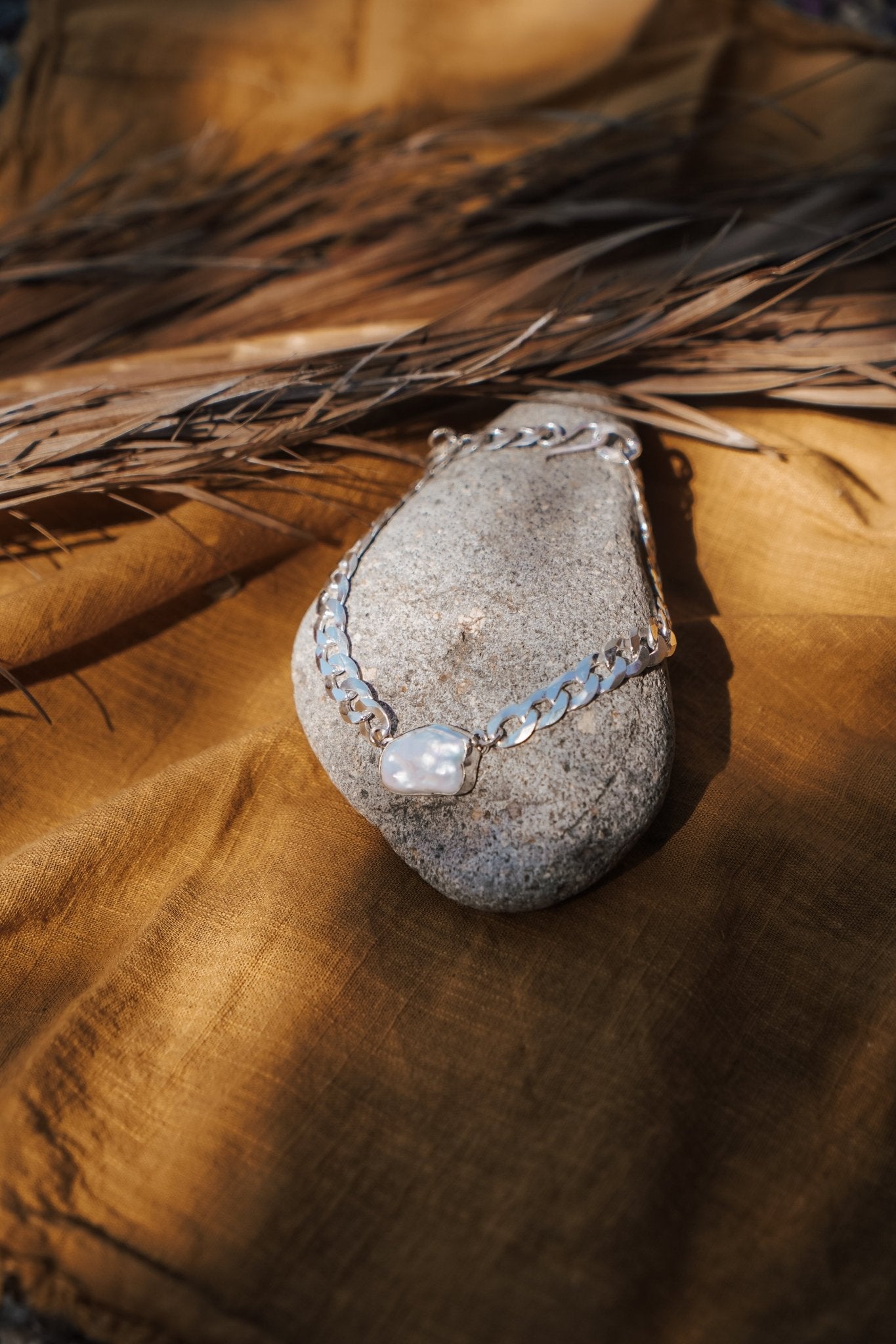 Not Your Mama's Pearl Anklet - Golden Road Crafted