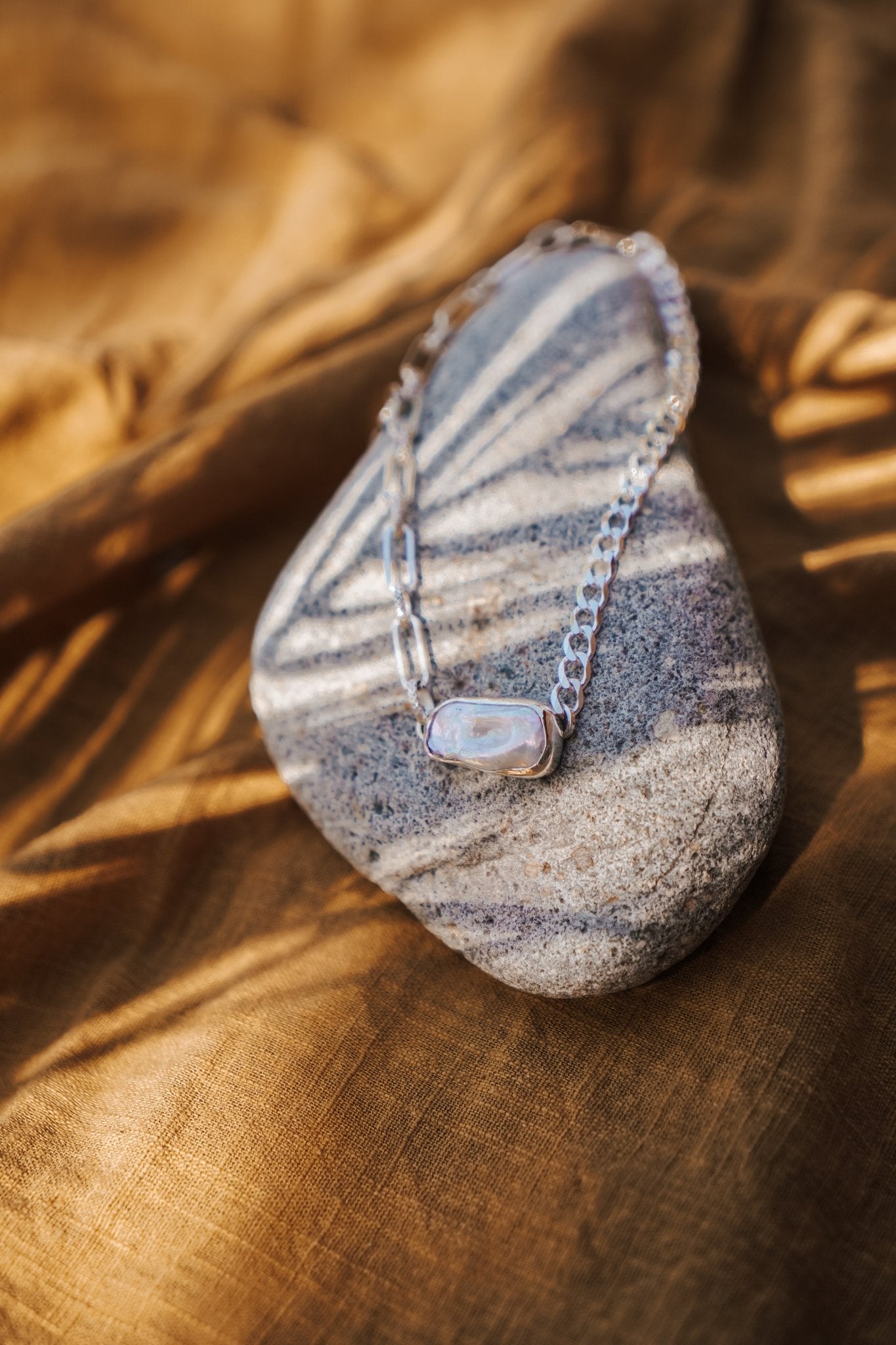 Not Your Mama's Pearl Anklet - Golden Road Crafted