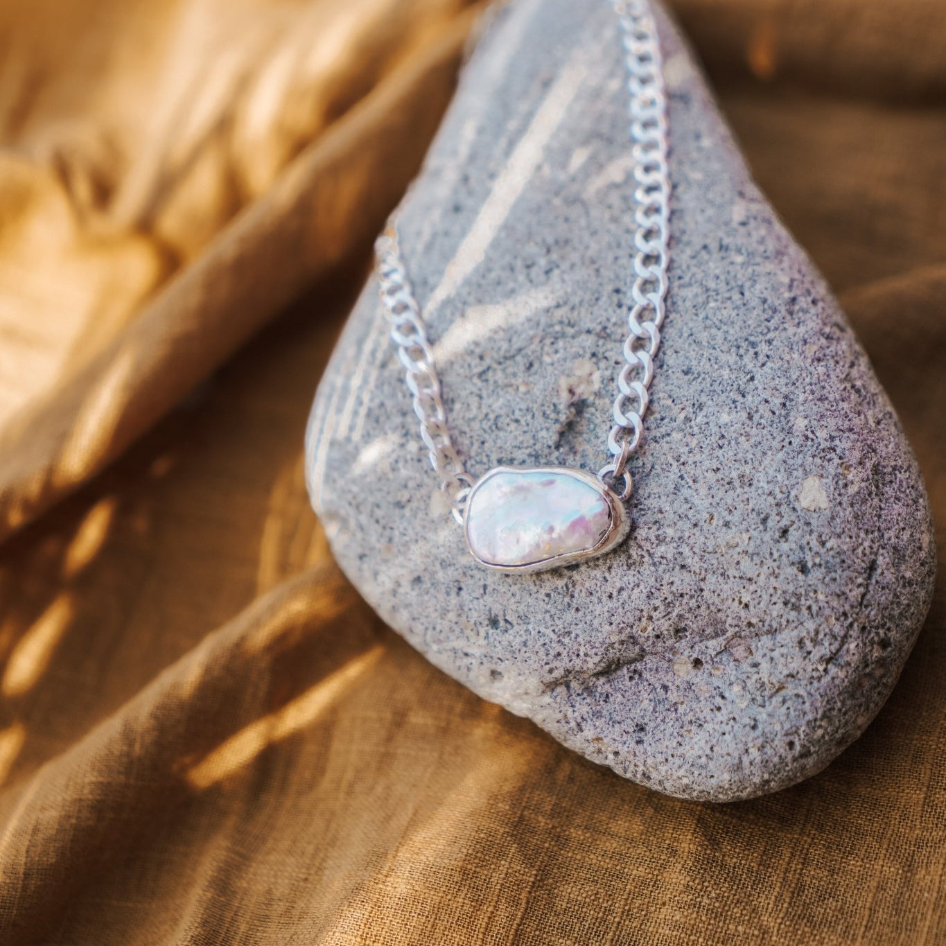 Not Your Mama's Pearl Anklet - Golden Road Crafted