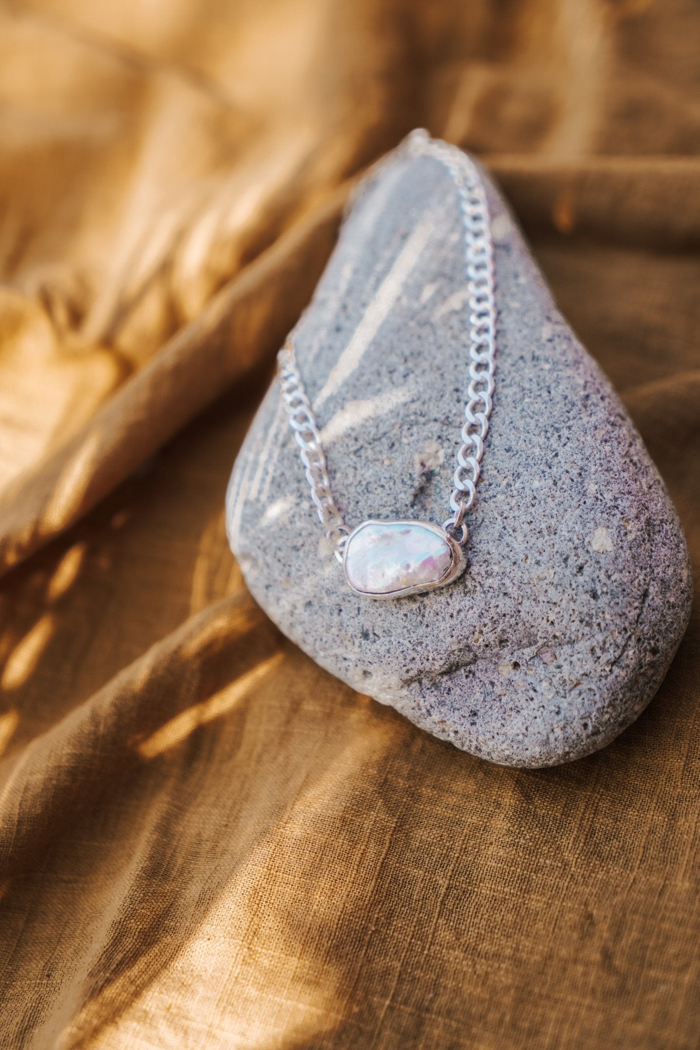 Not Your Mama's Pearl Anklet - Golden Road Crafted