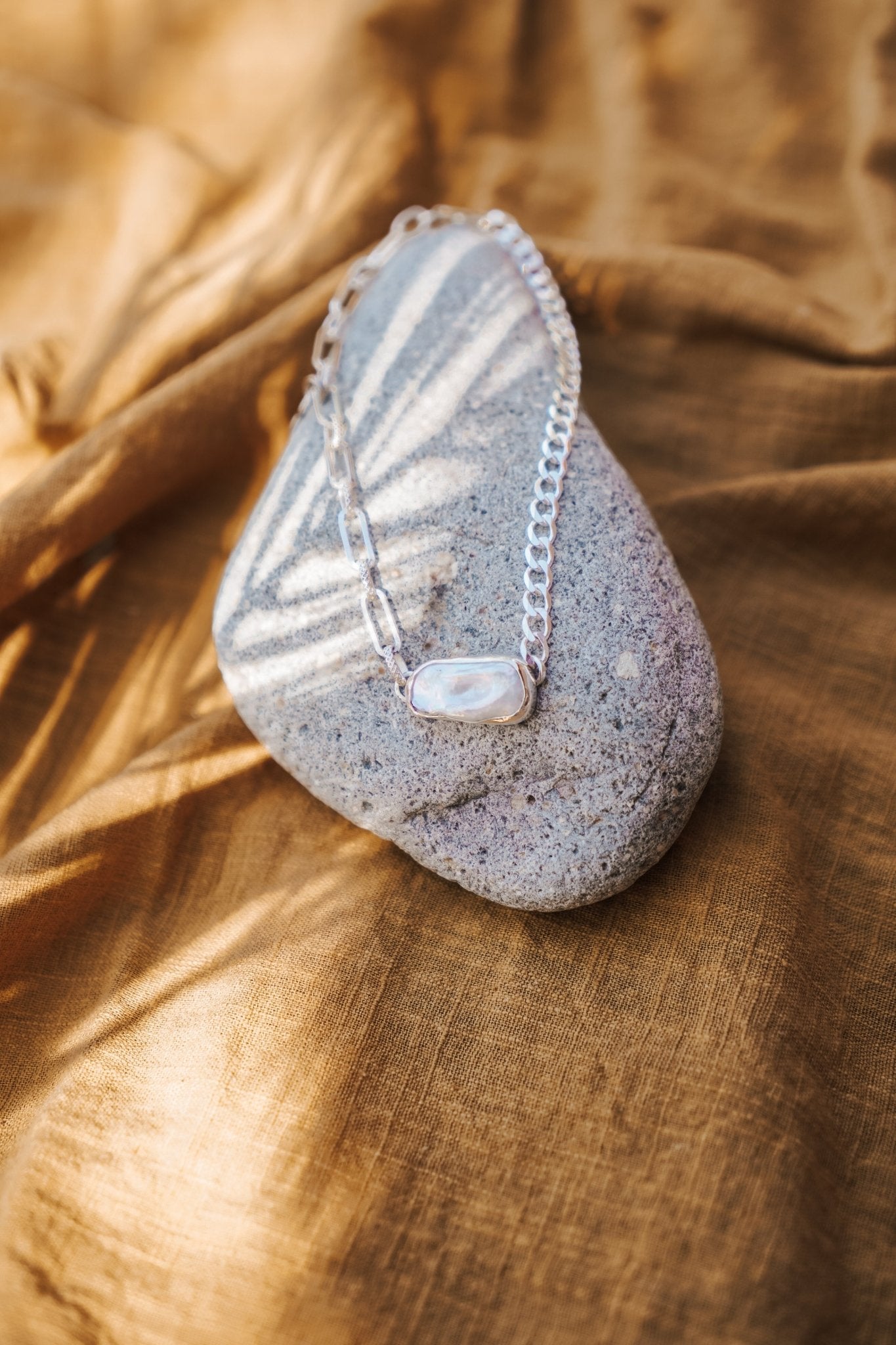 Not Your Mama's Pearl Anklet - Golden Road Crafted