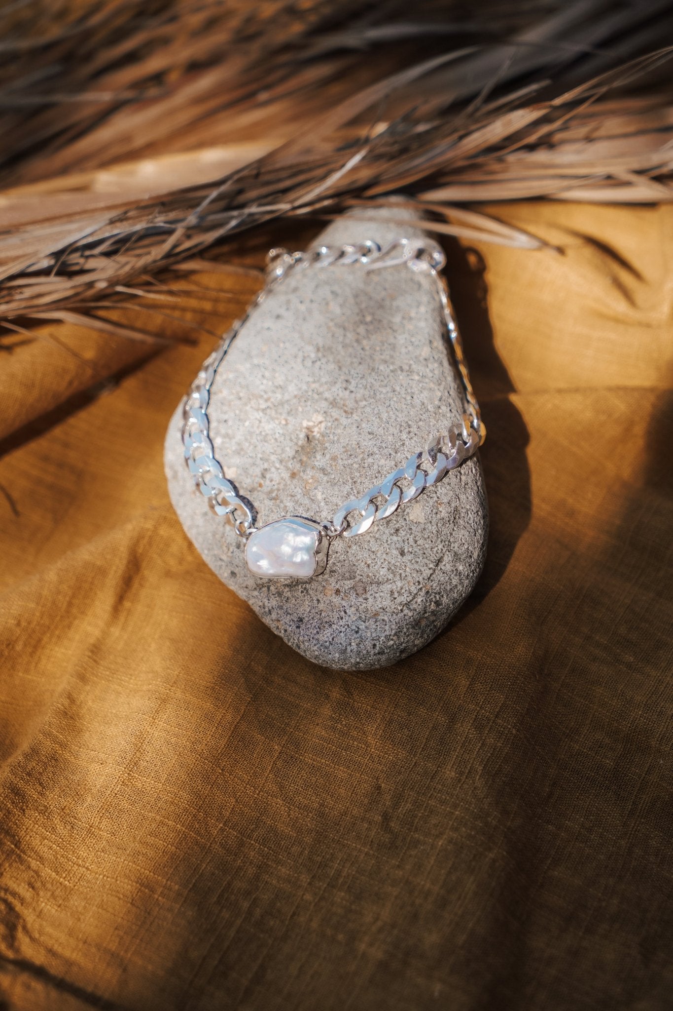 Not Your Mama's Pearl Anklet - Golden Road Crafted