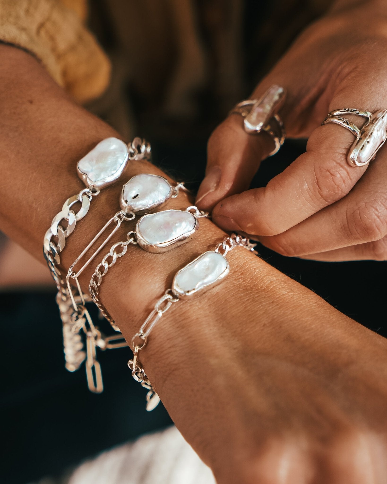 Not Your Mama's Pearl Anklet - Golden Road Crafted