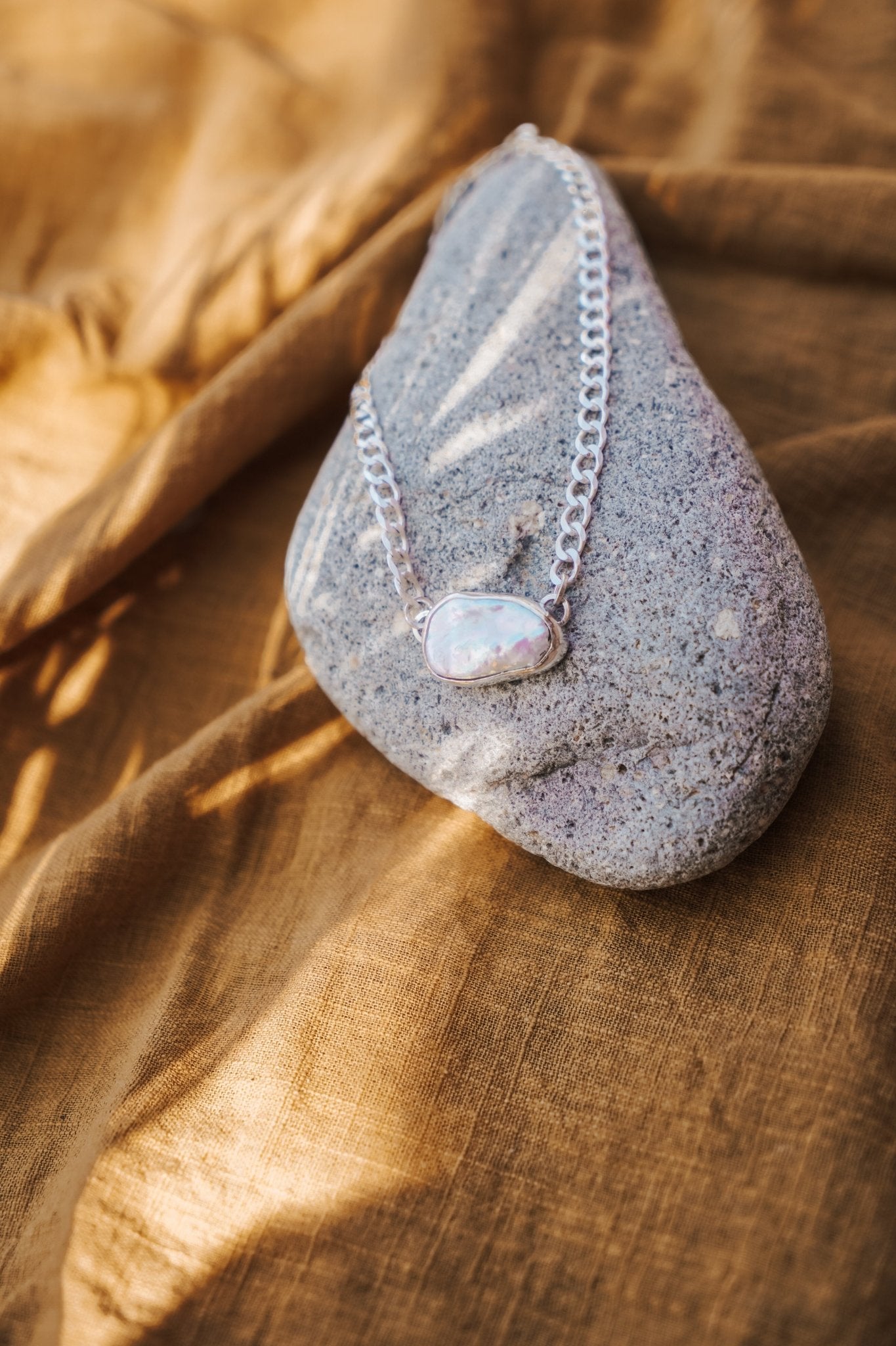 Not Your Mama's Pearl Anklet - Golden Road Crafted