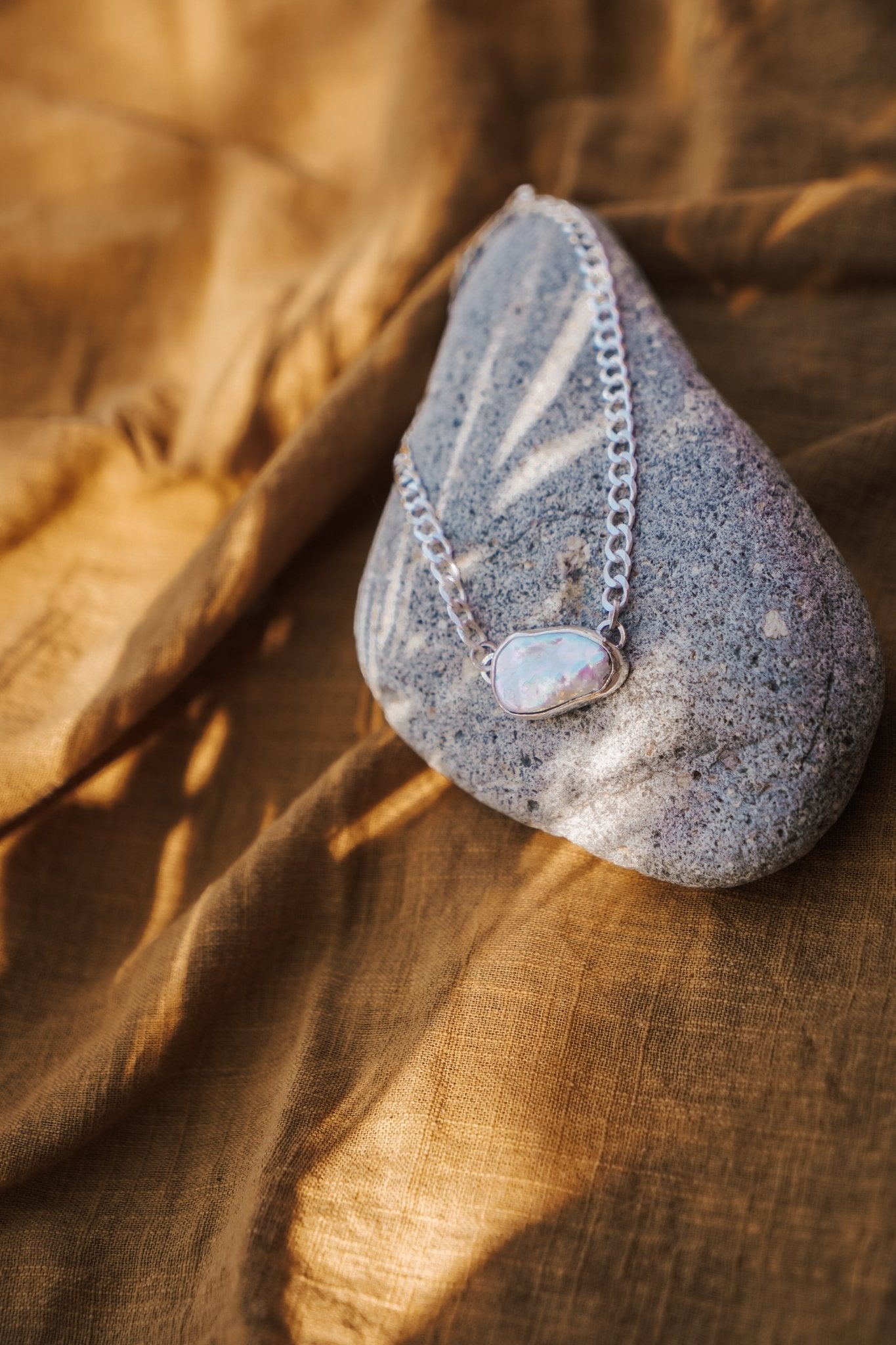 Not Your Mama's Pearl Anklet - Golden Road Crafted
